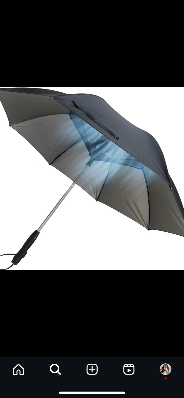 Long Handle Umbrella with Fan