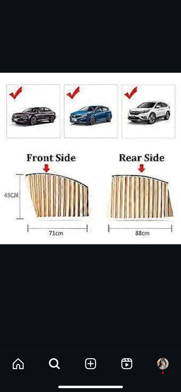 4pcs Portable Car Side Window Shade